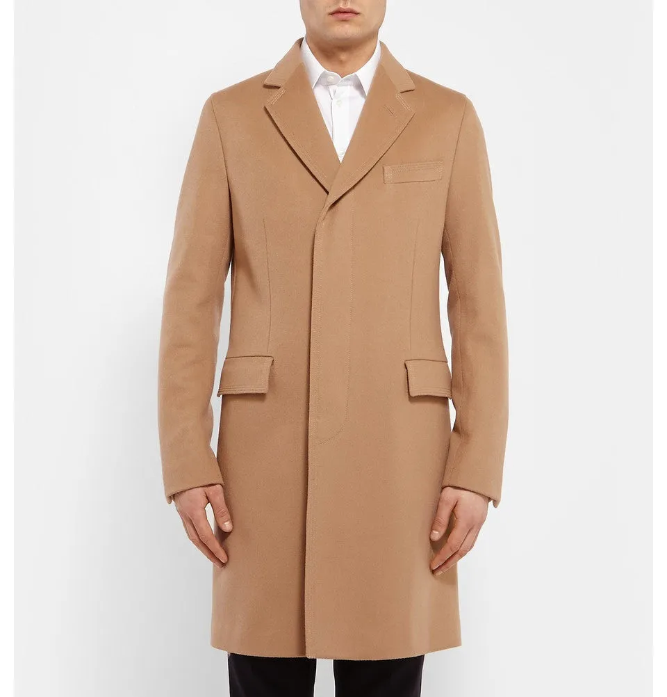 2015 New Fashion Long Men's Trench Coat Single Breasted Winter Overcoat Casual Solid Men Long Black/Camel Wool Coat Men Coat