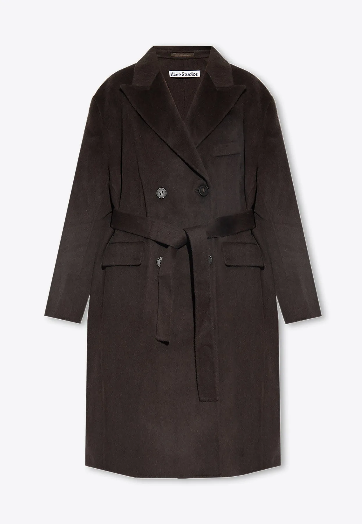 Belted Double-Breasted Wool Coat