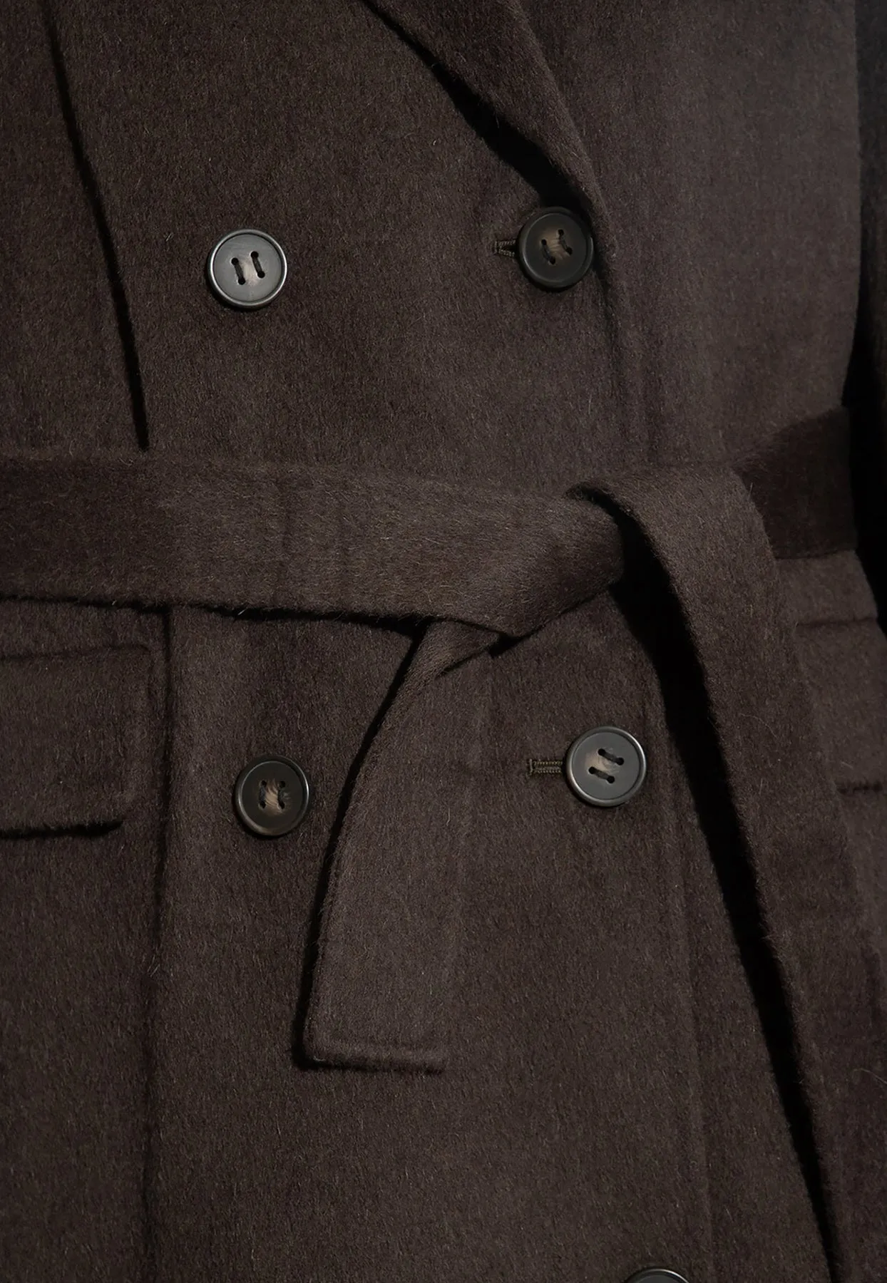 Belted Double-Breasted Wool Coat