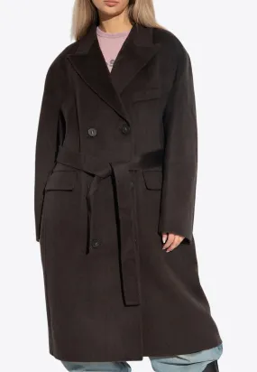 Belted Double-Breasted Wool Coat