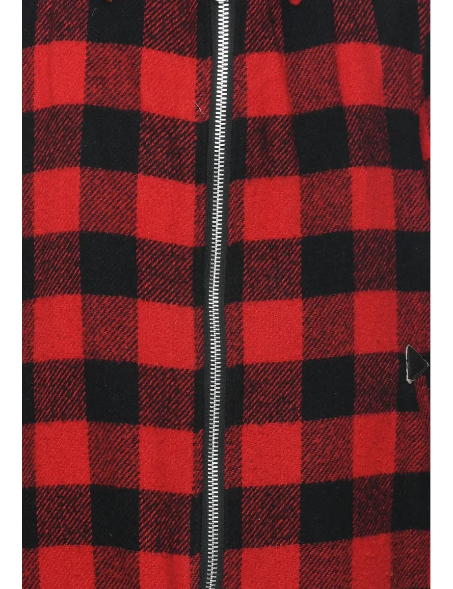 Buffalo Check Wool Coat - L