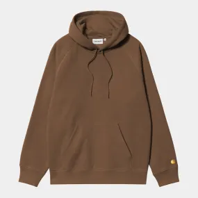 Carhartt WIP Hooded Chase Sweat - Chocolate / Gold