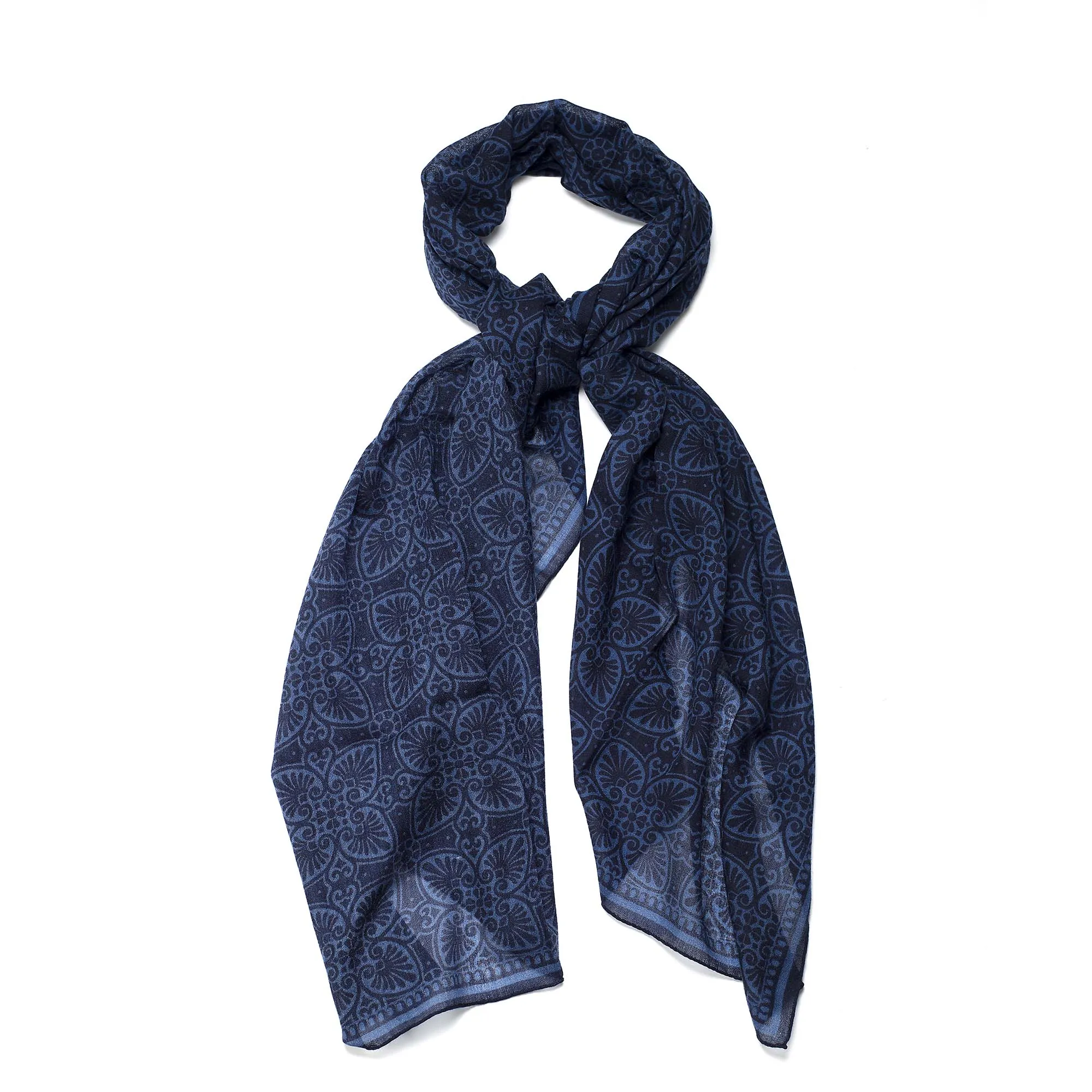 Dark blue wool scarf