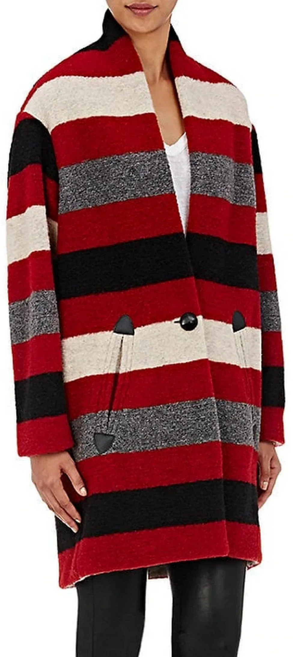 'Gabrie' Blanket-Striped Coat