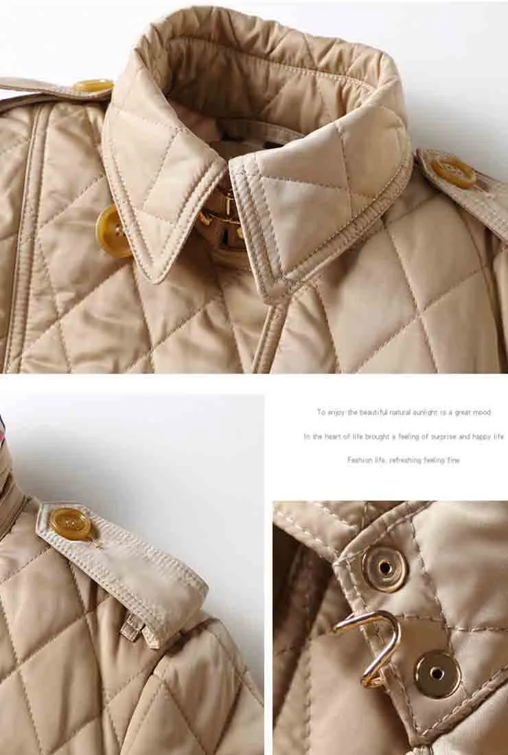 London Style Double Breasted Quilted Puffer Jacket