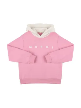 Marni Junior   Cotton hooded sweatshirt w/logo 