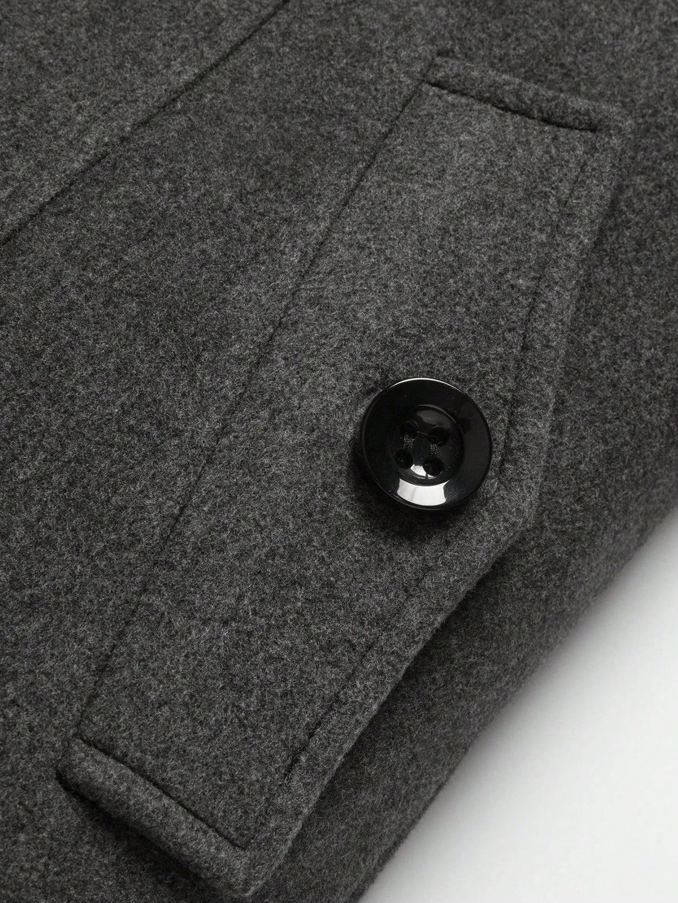 Men's Double Breasted Slant Pockets Pea Coat