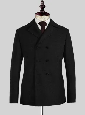 Naples Black Tweed Pea Coat