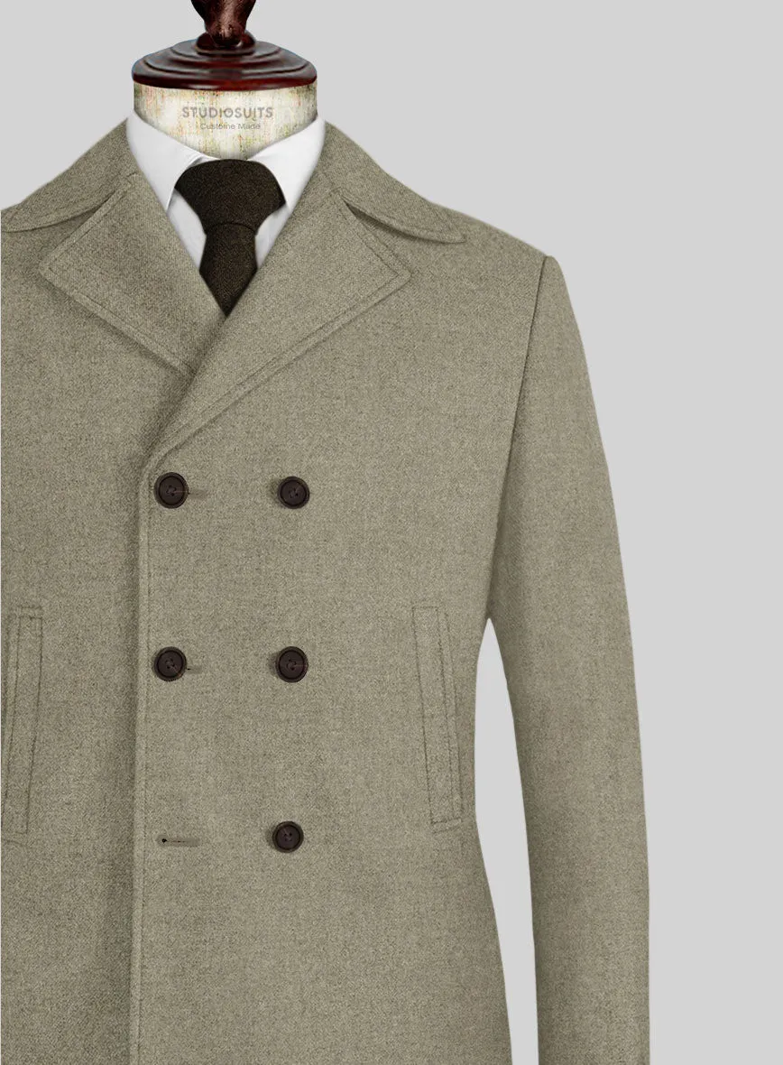 Naples Greige Tweed Pea Coat