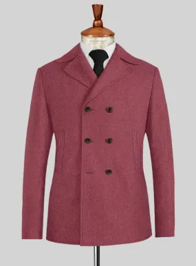 Naples Venetian Pink Tweed Pea Coat