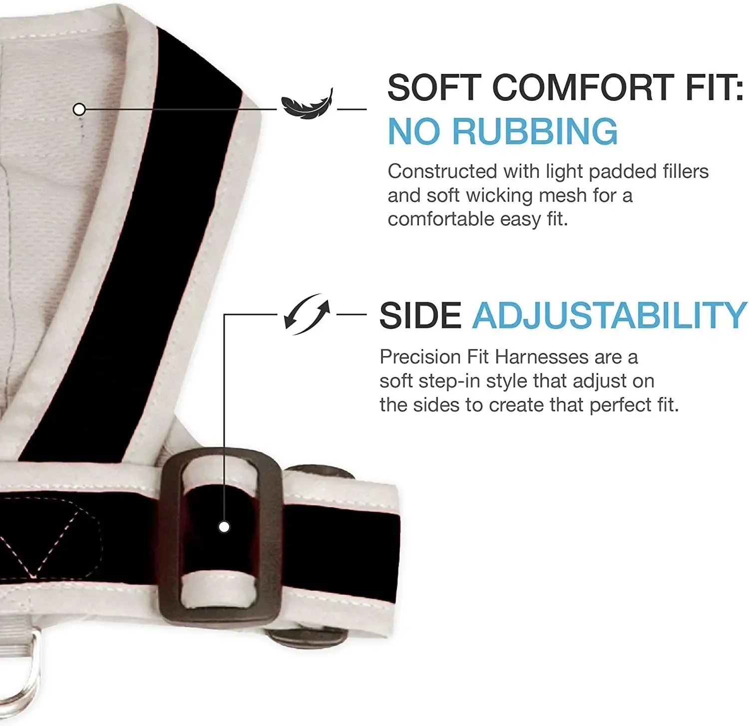 Precision Fit™ Step In Dog Harness Adjustable Nylon - 3 LBS to 40 LBS