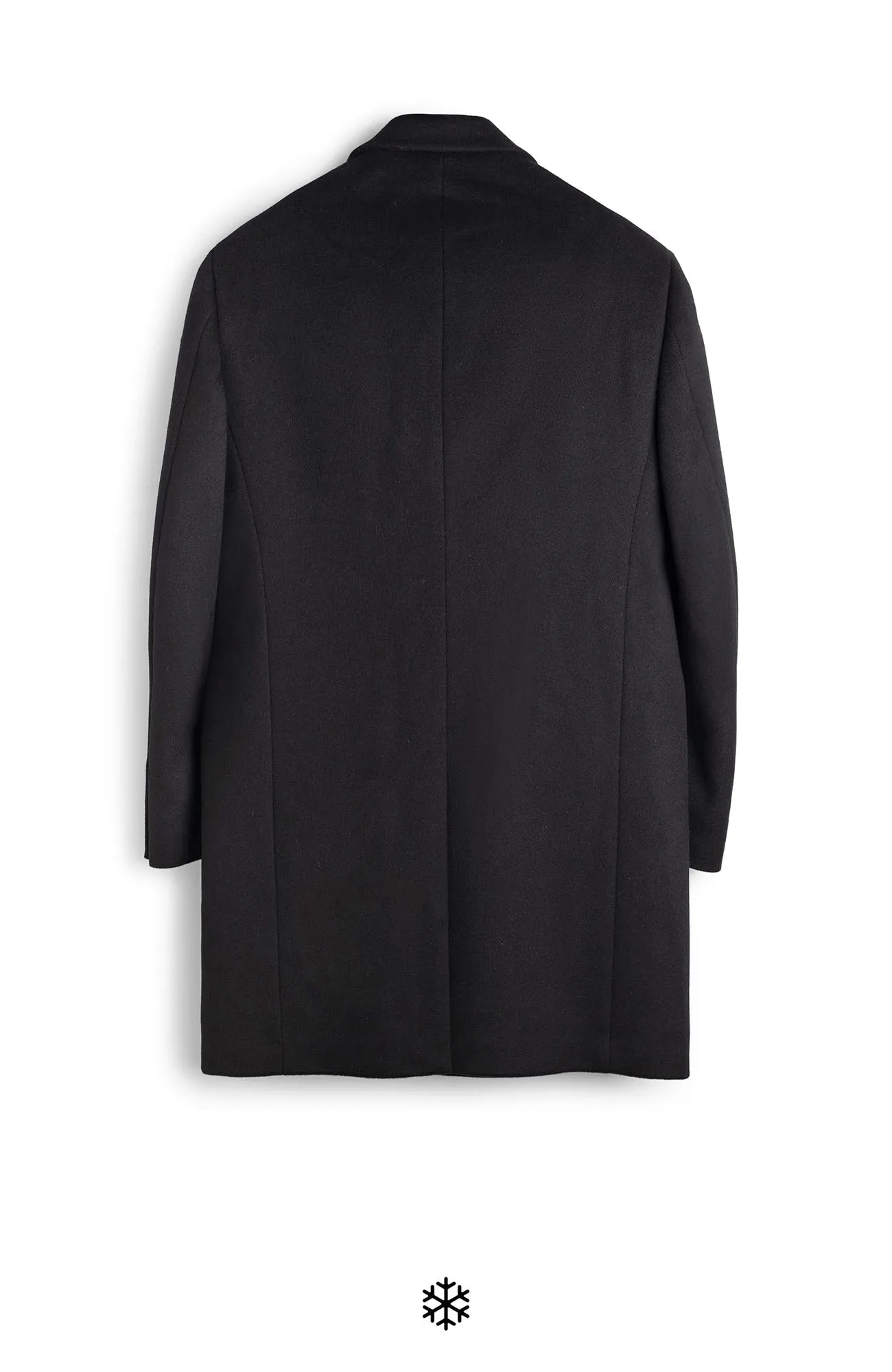 SUTTON BLACK WOOL TOPCOAT