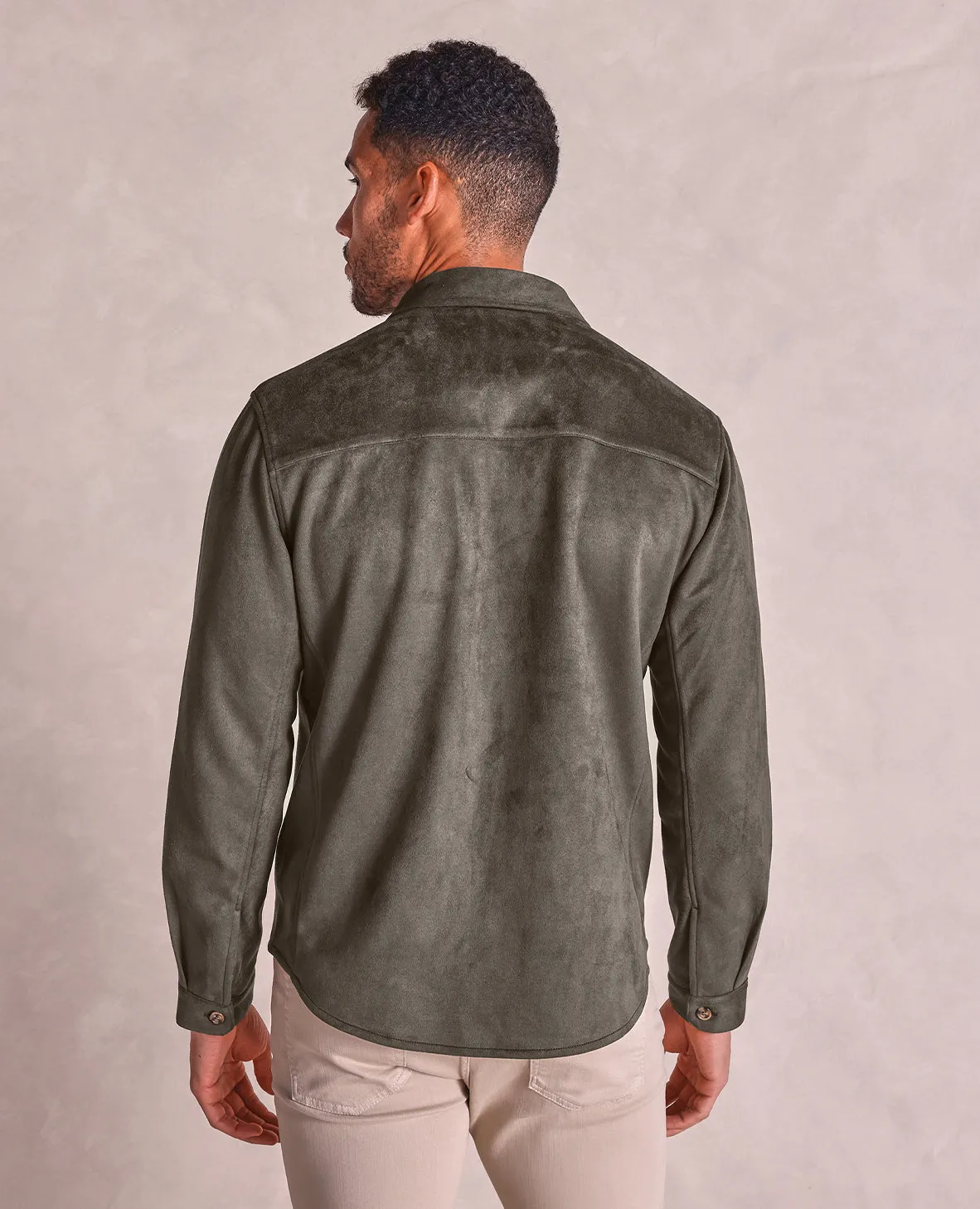 The Drummond - Microsuede Chore Jacket - Olive