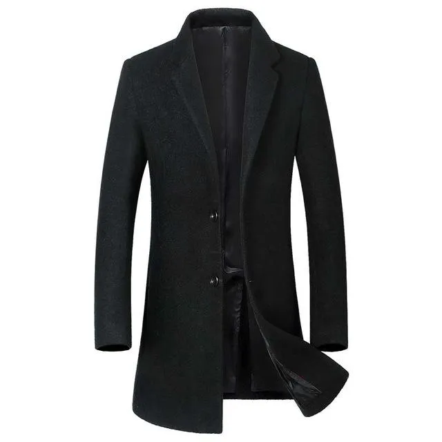 West Louis™ Wool Blends Men Overcoat