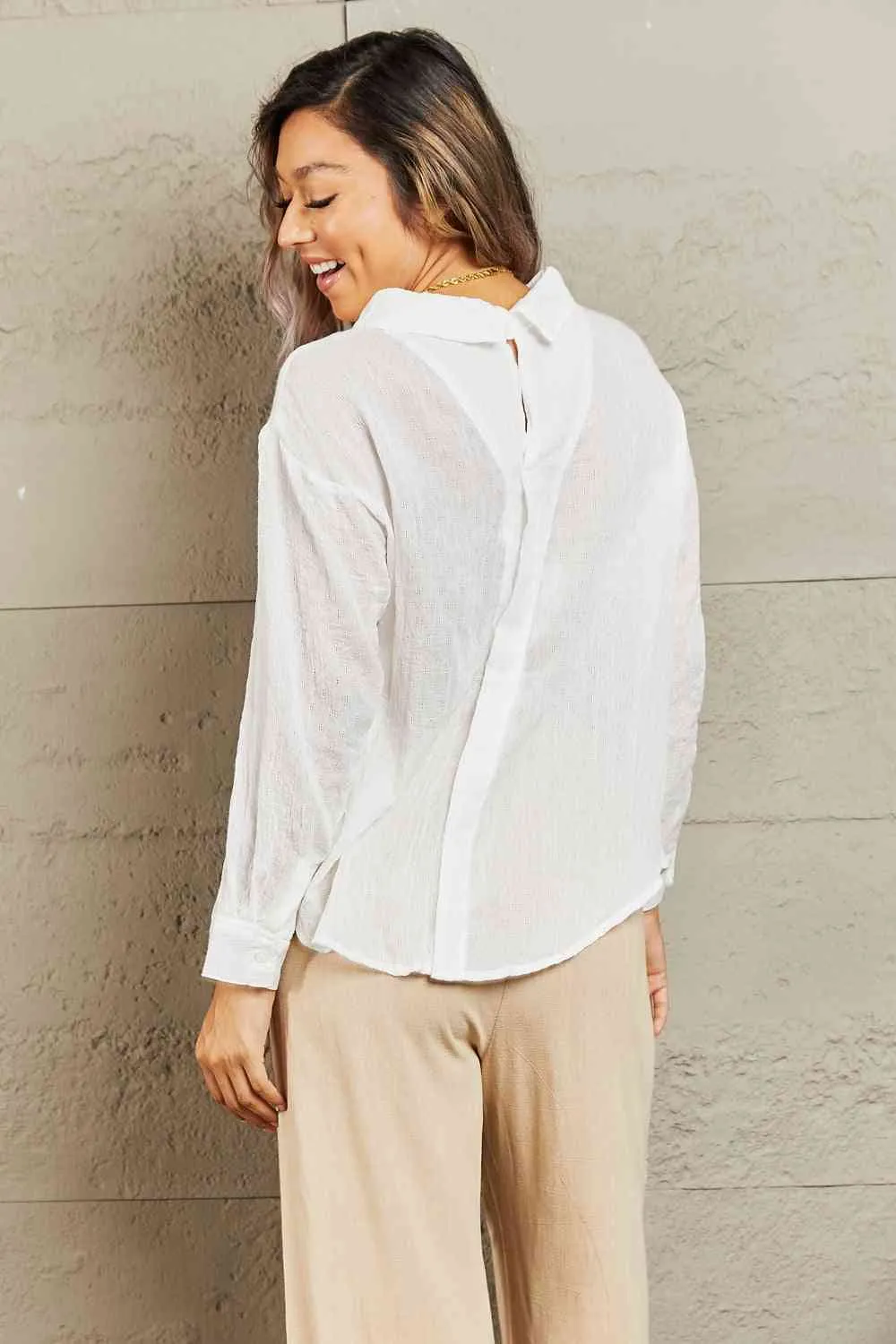 Women's Petal Dew Take Me Out Lightweight Button Down Top