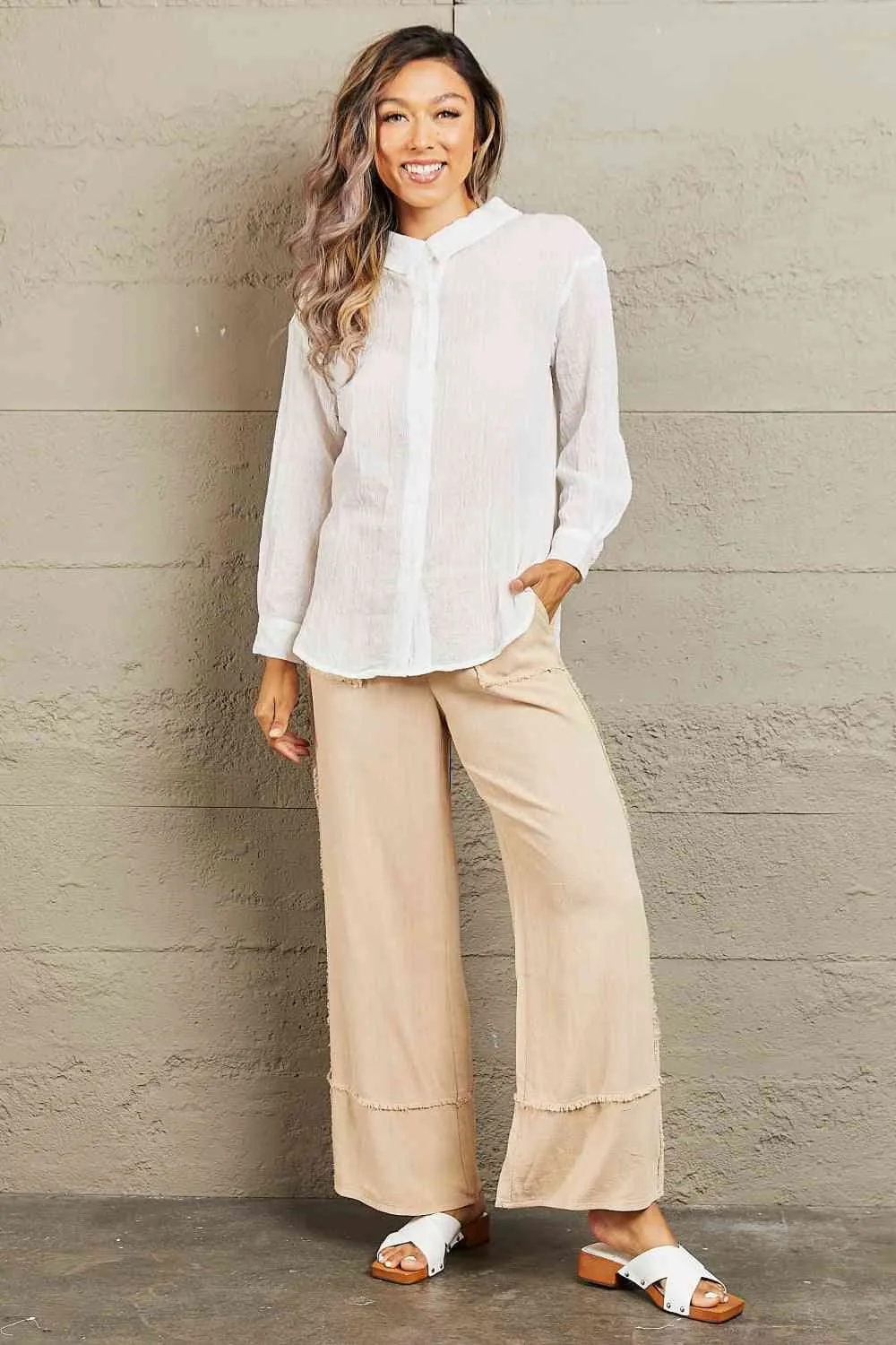 Women's Petal Dew Take Me Out Lightweight Button Down Top